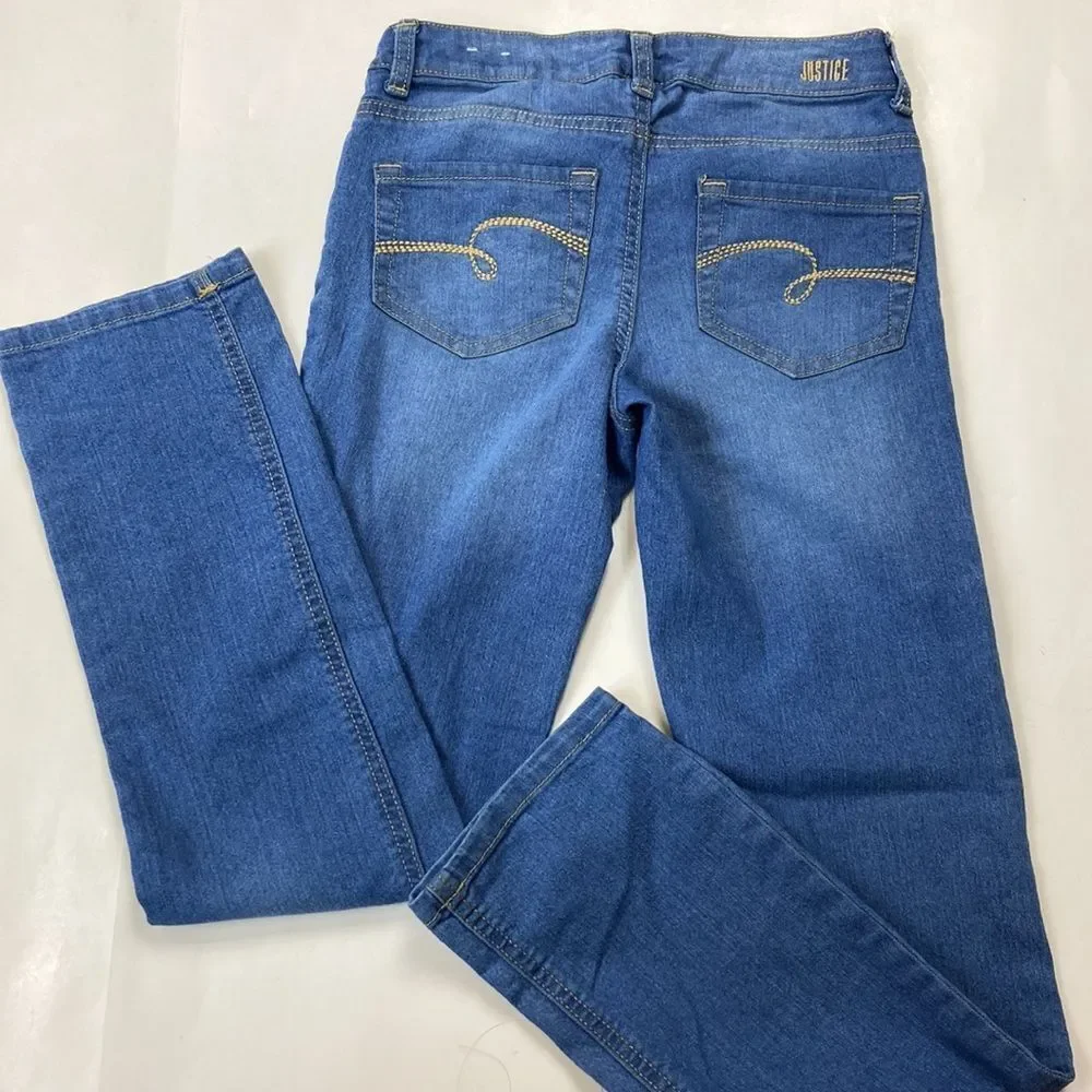 OF 2 PANTSE JEANS JUSTICE GIRLS JEANS SIZE 12